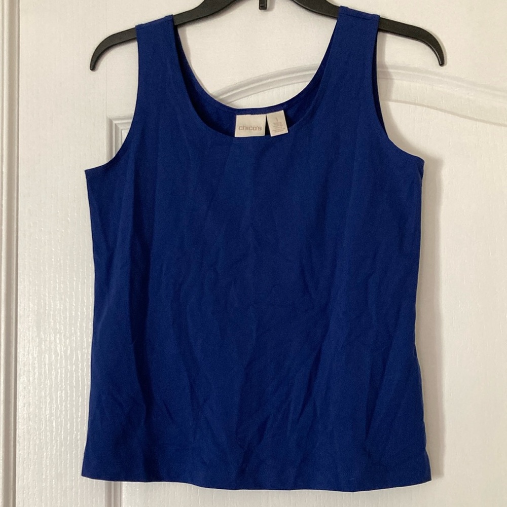 Chico’s Blue Fitted Sleeveless Tank Top